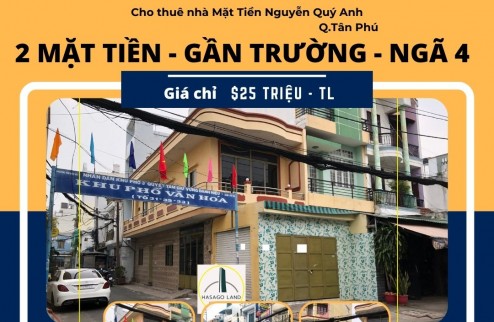 Cho thuê nhà 2 Mặt Tiền Nguyễn Quý Anh 80m2, 1Lầu, 25Triệu